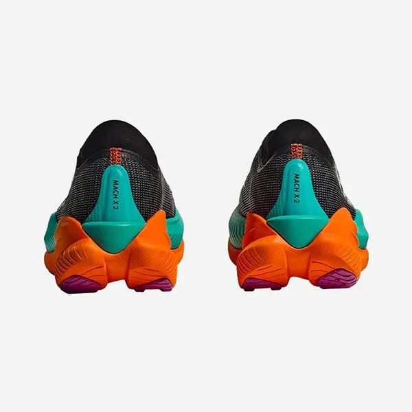 Giày Chạy Bộ Nữ Hoka Mach X 2 Wide 1162410-BCQ Màu Đen Cam Size 9US