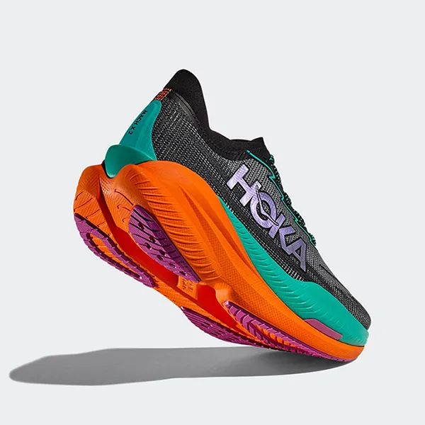 Giày Chạy Bộ Nữ Hoka Mach X 2 Wide 1162410-BCQ Màu Đen Cam Size 9US