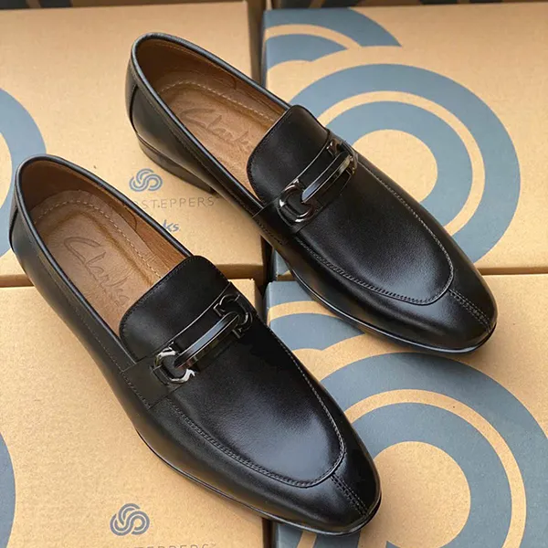 Giày Lười Nam Clarks Penny Loafers Màu Đen Size 40