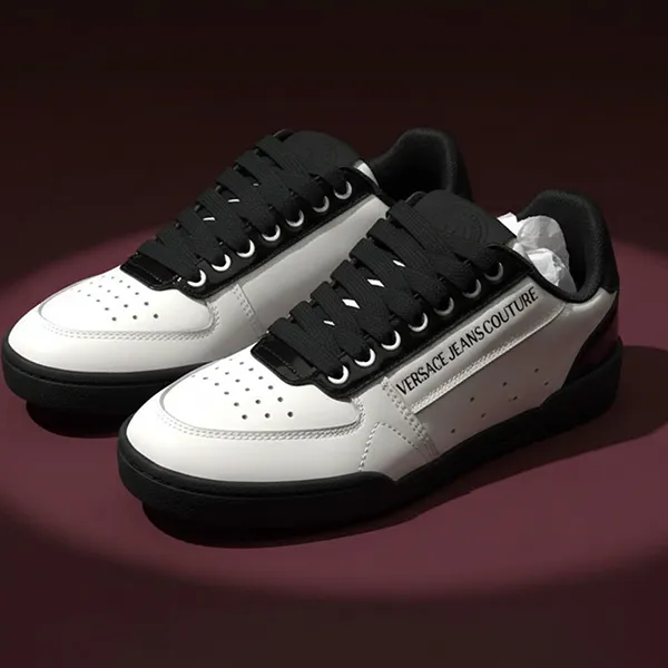 Giày Sneaker Nam Versace Jeans Couture 75YA3SD4 ZP349 L02 Màu Đen Trắng Size 40