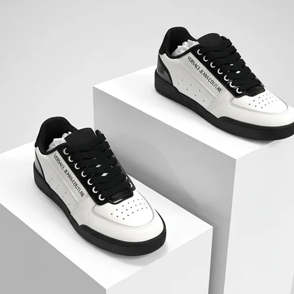 Giày Sneaker Nam Versace Jeans Couture 75YA3SD4 ZP349 L02 Màu Đen Trắng Size 40