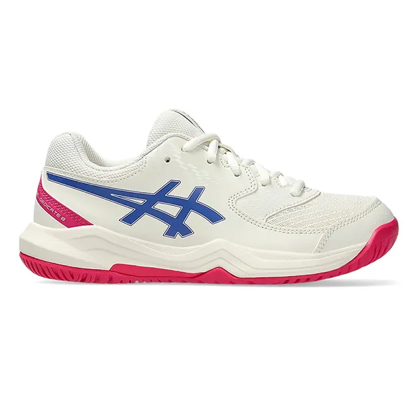 Giày Tennis/Pickleball Asics Gel-Dedicate 8 Cream Dark Cobalt (GS) 1044A077-105 Màu Trắng Size 37