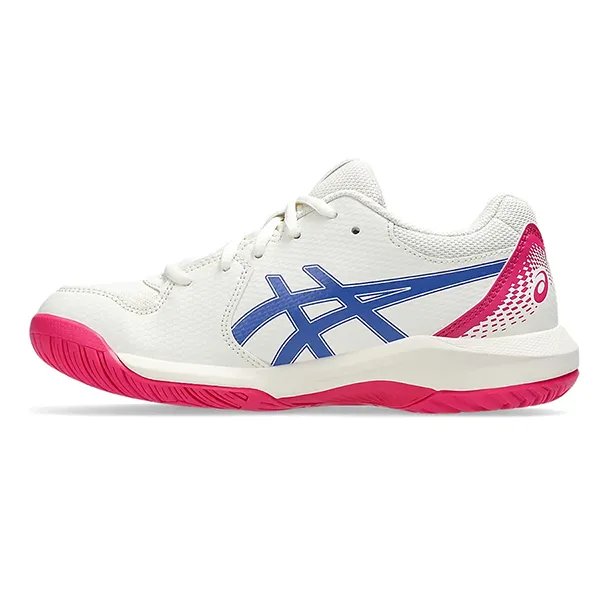 Giày Tennis/Pickleball Asics Gel-Dedicate 8 Cream Dark Cobalt (GS) 1044A077-105 Màu Trắng Size 37