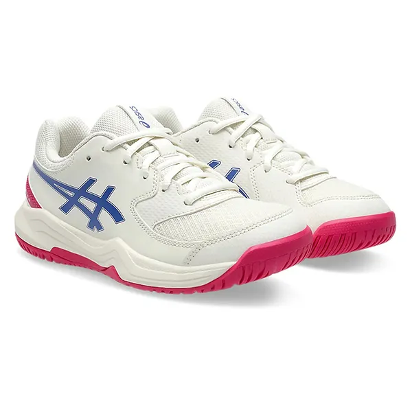 Giày Tennis/Pickleball Asics Gel-Dedicate 8 Cream Dark Cobalt (GS) 1044A077-105 Màu Trắng Size 37