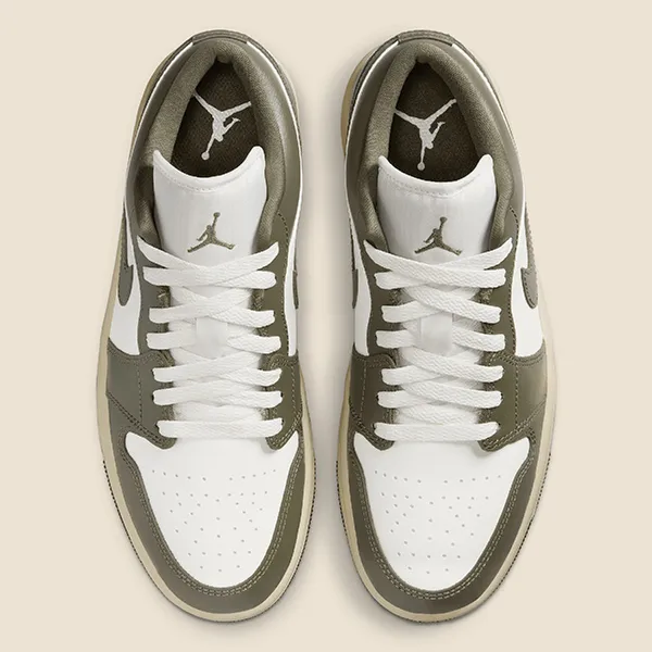 Giày Thể Thao Nam Nike Air Jordan 1 Low Medium Olive DC0774-122 Màu Xanh Trắng Size 40.5