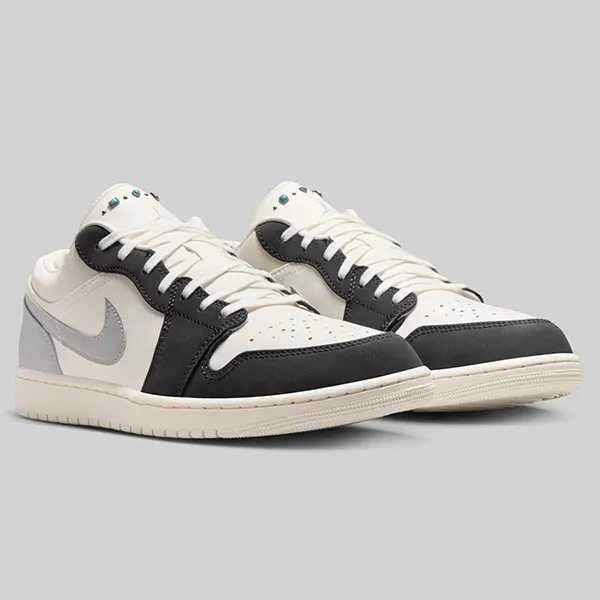 Giày Thể Thao Nam Nike Air Jordan 1 Low Sail Light Smoke Grey IO2242-101 Màu Trắng Đen Size 40
