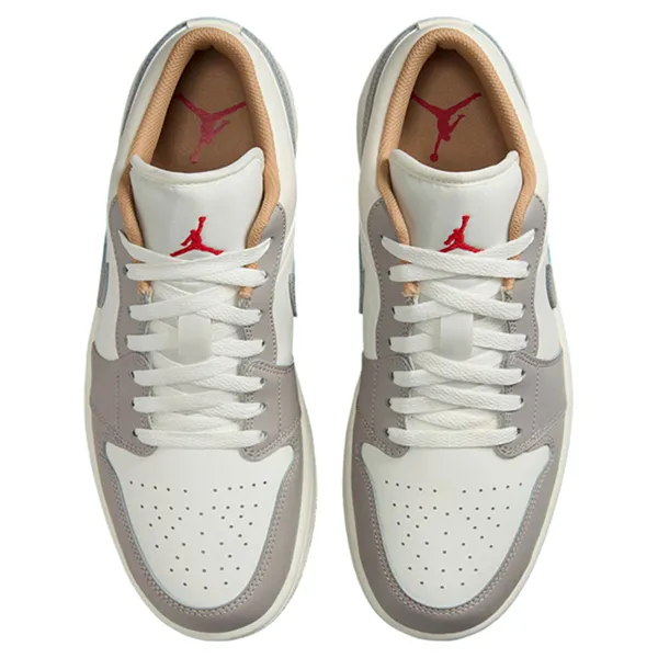 Giày Thể Thao Nike Air Jordan 1 Low 'Red College Grey' 553558-169 Màu Xám Trắng Size 40.5