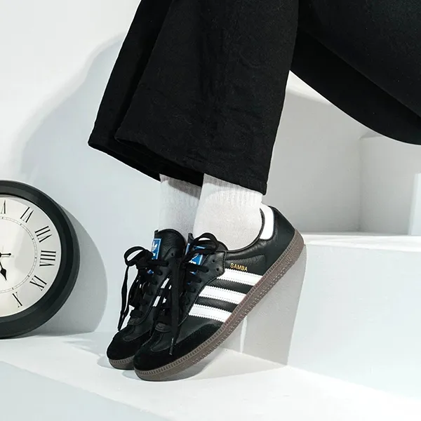 Giày Thể Thao Unisex Adidas Samba OG Cloud Black/ Core White / Gum Màu Đen Size 39.5