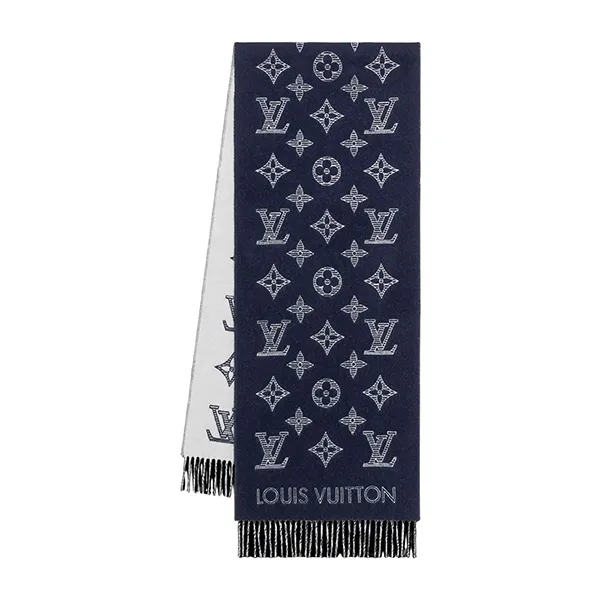 Khăn Nữ Louis Vuitton LV Monogram Shadow M79186 Màu Trắng - Xanh