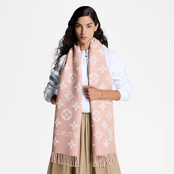 Khăn Quàng Cổ Louis Vuitton LV Essential Scarf M77854 Màu Hồng