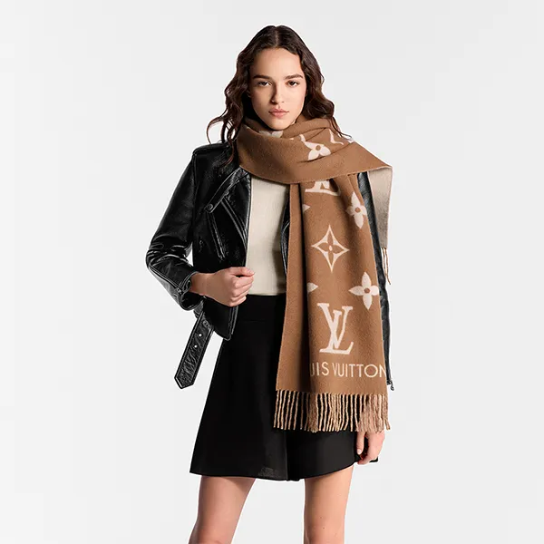 Khăn Quàng Cổ Louis Vuitton LV Reykjavik Scarf M76067 Màu Be Sable