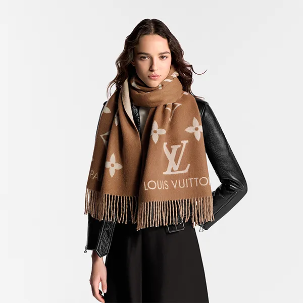 Khăn Quàng Cổ Louis Vuitton LV Reykjavik Scarf M76067 Màu Be Sable