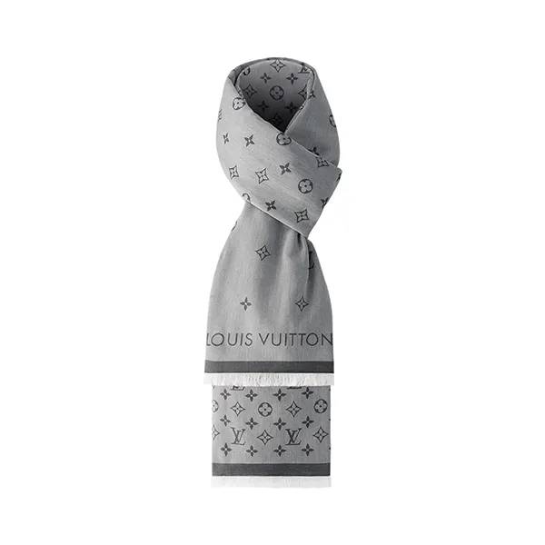 Khăn Quàng Cổ Unisex Louis Vuitton LV M79737 All About Monogram Stole Màu Xám