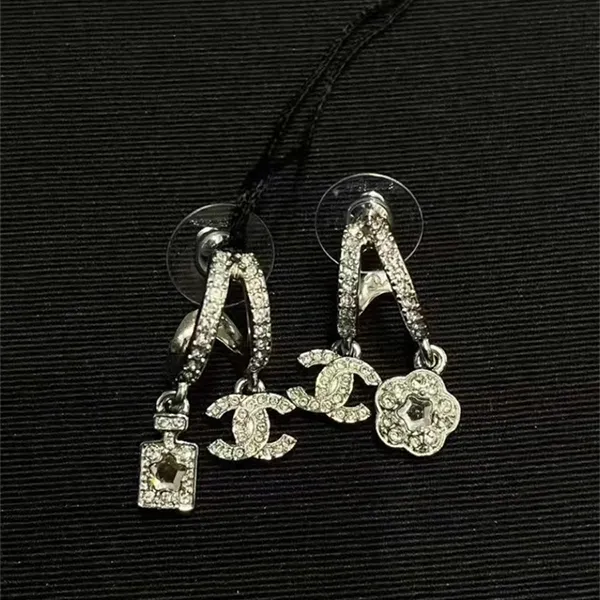 Khuyên Tai Nữ Chanel Luxurious Double Hoop Earrings Màu Bạc