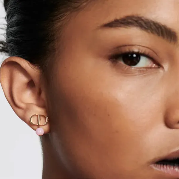 Khuyên Tai Nữ Dior Petit CD Earrings E1520PTCPL_D67P Màu Vàng/Hồng