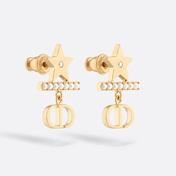 Khuyên Tai Nữ Dior Petit CD Earrings Màu Vàng