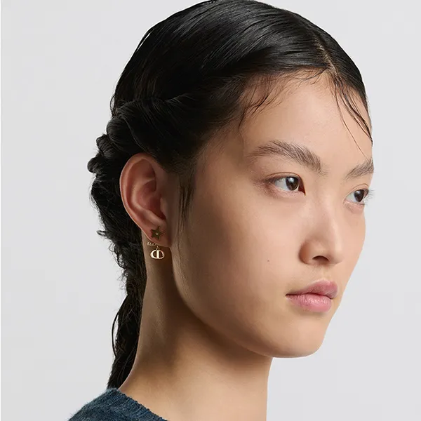Khuyên Tai Nữ Dior Petit CD Earrings Màu Vàng