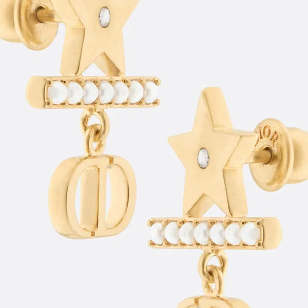 Khuyên Tai Nữ Dior Petit CD Earrings Màu Vàng