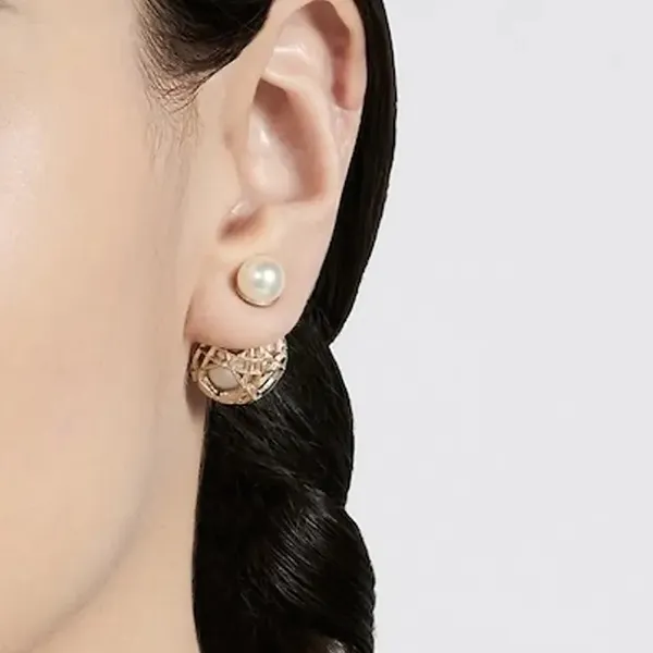 Khuyên Tai Nữ Dior Tribal Earrings Màu Vàng Hồng