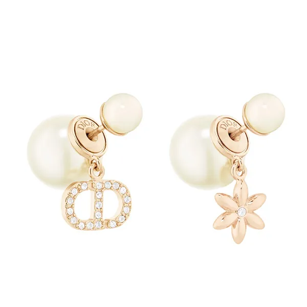 Khuyên Tai Nữ Dior Tribales Earrings E4408WOMCY_D03S Màu Vàng/Trắng