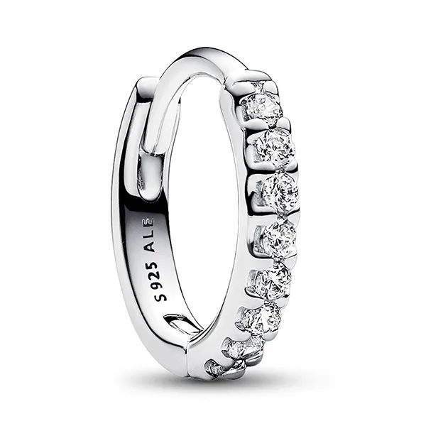 Khuyên Tai Nữ Pandora Sparkling Huggie Hoop Earrings Sterling Silver 293015C01 Màu Bạc Trắng