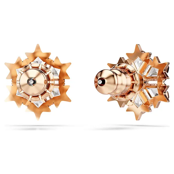 Khuyên Tai Nữ Swarovski Magic Stud Earrings Snowflake, White, Rose gold-tone Plated 5627348 Màu Vàng Hồng