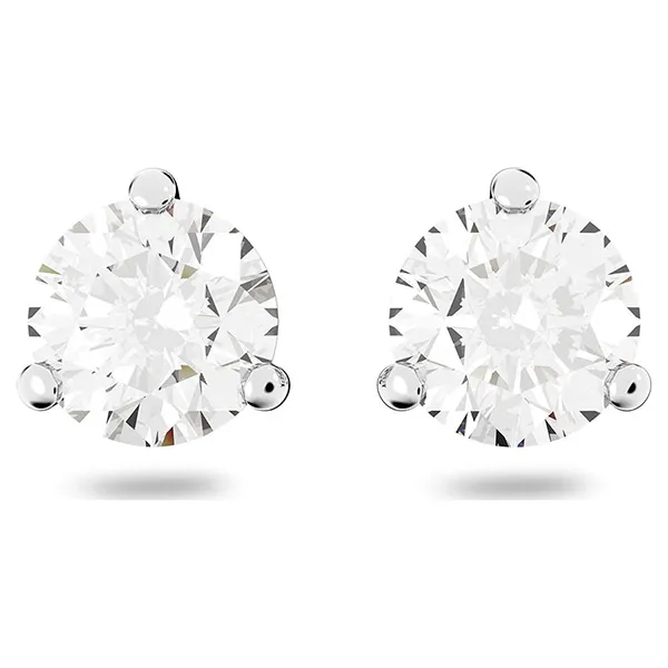 Khuyên Tai Nữ Swarovski Stilla Stud Earrings Round Cut, White, Rhodium Plated 1800046 Màu Trắng