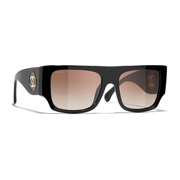 Kính Mát Chanel CH5549 C622S5 Square Sunglasses Màu Đen Nâu