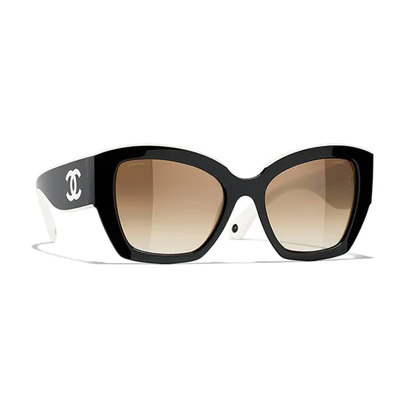 Kính Mát Chanel CH6058 165651 Butterfly Sunglasses Màu Đen Trắng