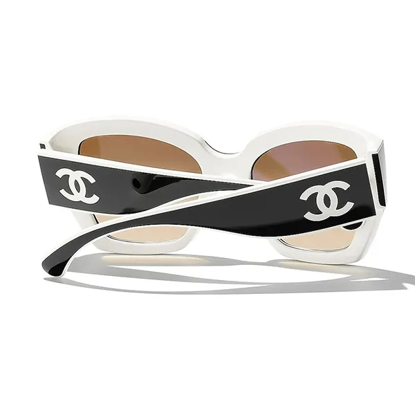 Kính Mát Chanel CH6058 165651 Butterfly Sunglasses Màu Đen Trắng