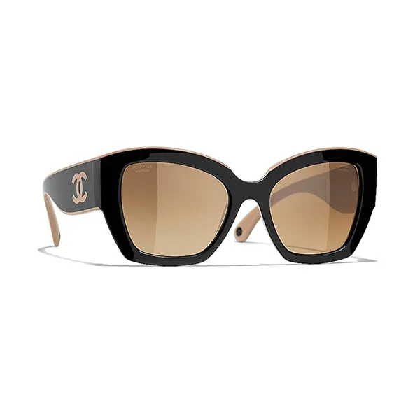 Kính Mát Chanel CH6058 C534M2 Butterfly Sunglasses Màu Đen Be