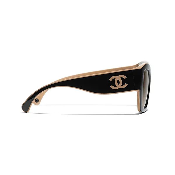 Kính Mát Chanel CH6058 C534M2 Butterfly Sunglasses Màu Đen Be