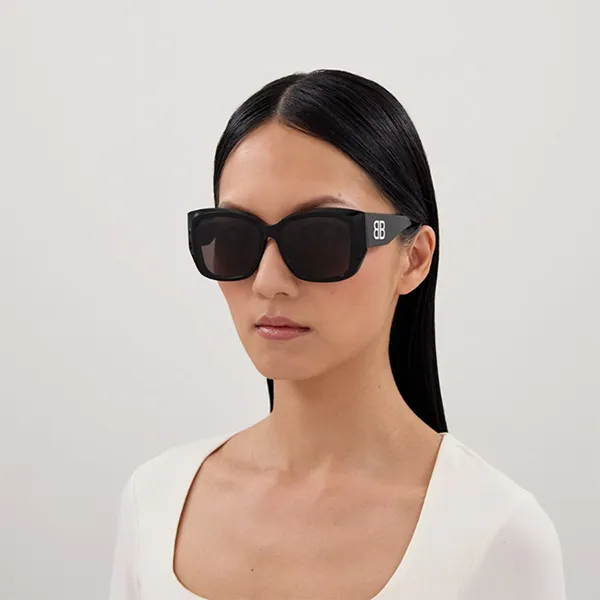 Kính Mát Nữ Balenciaga Sunglasses BB0307SA 001 Màu Xám Đen