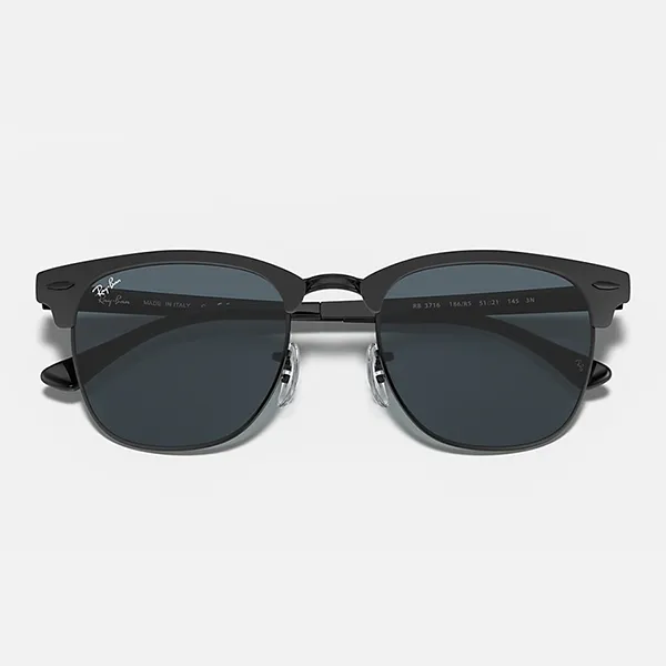 Kính Mát Unisex Rayban Clubmaster Metal Sunglasses 0RB3716 186/R551 Màu Xanh/Đen