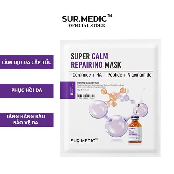 Mặt Nạ Hỗ Trợ Phục Hồi, Làm Dịu Da Sur.Medic+ Super Calm Repairing Mask 28g