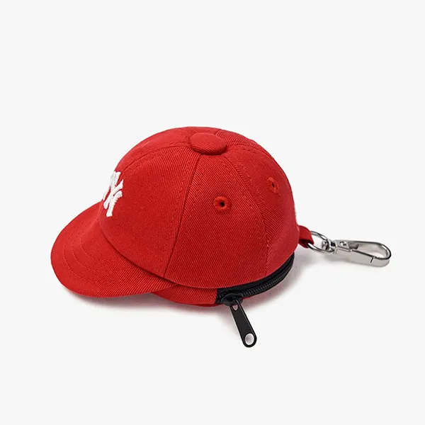 Móc Khóa Túi MLB Basic Ball Cap Pouch Keychain NY 3APOB015N-50RDM Red Màu Đỏ