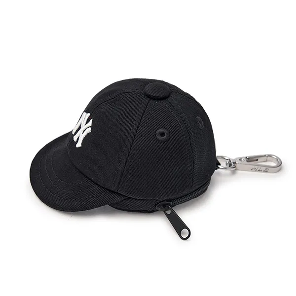 Móc Khóa Túi MLB Basic Ball Cap Pouch Keychain NY 3APOB015N-50BKS Black Màu Đen