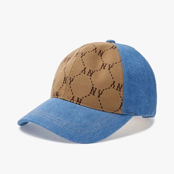 Mũ MLB Big B Dia Monogram Jacquard Structured Ball Cap 3ACPDM14N-50BLL Màu Xanh Nâu