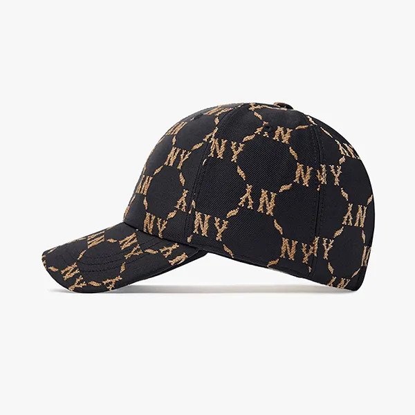 Mũ MLB Big B Dia Monogram Jacquard Structured Ball Cap 3ACPM044N-50BKS Màu Đen Họa Tiết