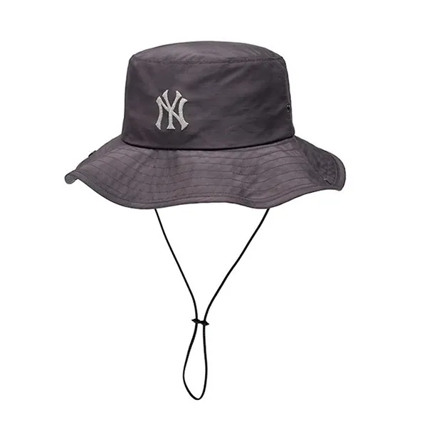 Mũ MLB Bucket Hat Light-Weight Vintage Washing Safari 3AHTB055N 50CGS Charcoal Grey Màu Xám Size 57
