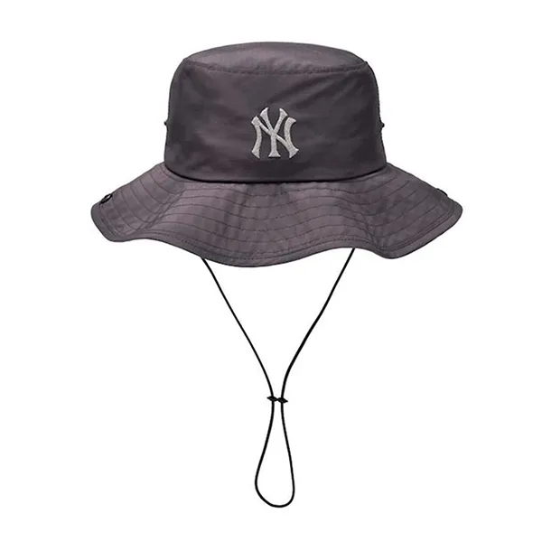 Mũ MLB Bucket Hat Light-Weight Vintage Washing Safari 3AHTB055N 50CGS Charcoal Grey Màu Xám Size 57