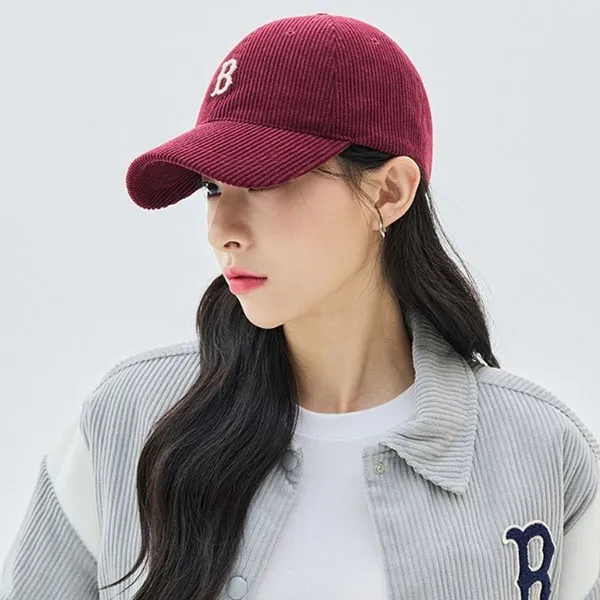 Mũ MLB Corduroy Unstructured Ball Cap 3ACPWC136-43BDS Màu Đỏ