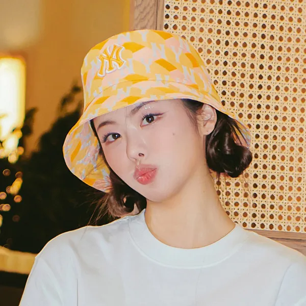 Mũ MLB Cube Monogram Bucket Hat Boston Orange 3AHTM033N-50ORL Màu Cam Size 57