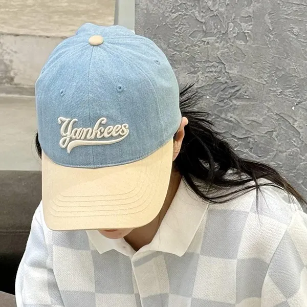 Mũ MLB Culsive Lettering Denim Color Block Unstructured Ball Cap Dodgers Denim 3ACPVD24N-50BLL Màu Xanh Nhạt