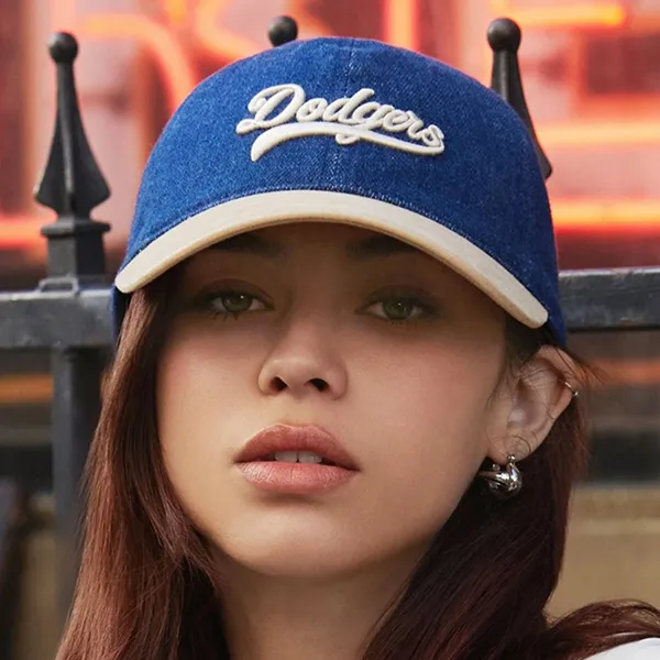 Mũ MLB Culsive Lettering Denim Color Block Unstructured Ball Cap LA Dodgers Indigo 3ACPVD24N-07INS Màu Xanh Đậm