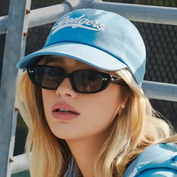 Mũ MLB Culsive Lettering Unstructured Ball Cap LA Dogger 3ACPVL34N-07BLD Màu Xanh Blue