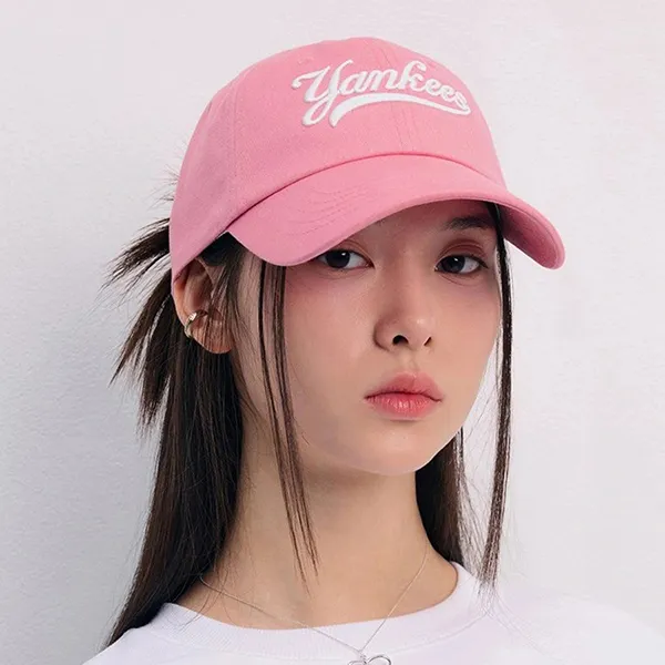 Mũ MLB Culsive Lettering Unstructured Ball Cap New York Yankees 3ACPVL34N-50PKS Màu Hồng