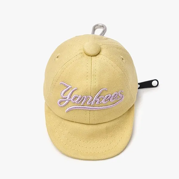 Mũ MLB Cursive Logo Baseball Cap Pouch Keyring 3APOV015N 50YEL Light Yellow Màu Vàng Nhạt