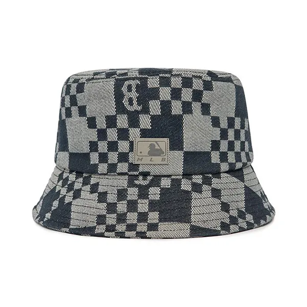 Mũ MLB Denim Bucket Hat New York Yankees 3AHTCC12N-43BKS Màu Xám Đen Size 57