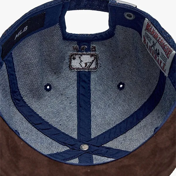 Mũ MLB Denim Suede Touch 3ACPB125N 43NYS Màu Xanh - Nâu